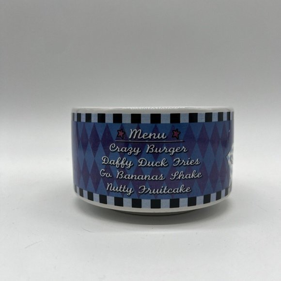 Daffy Duck  Diner Vintage Wide Coffee Soup Mug 1998‎ Warner Bros Menu C Handle - Picture 3 of 6